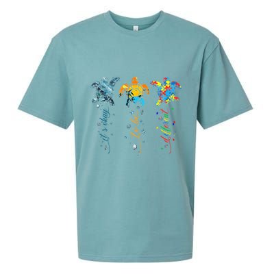 Autism Awareness Its Ok To Be Different Sea Turtle Planet Sueded Cloud Jersey T-Shirt