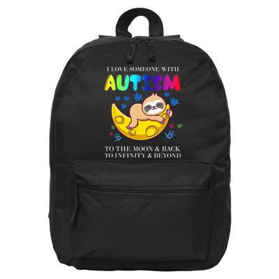 Autism Awareness I Love Someone With Autism 16 in Basic Backpack