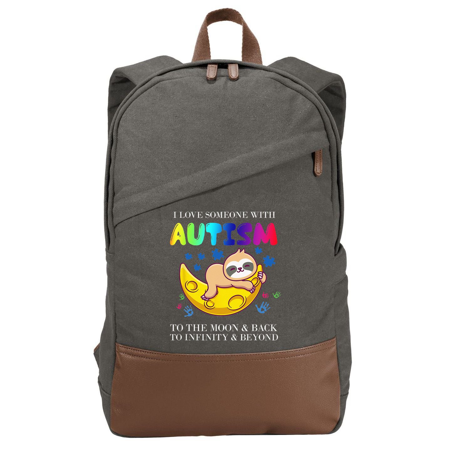 Autism Awareness I Love Someone With Autism Cotton Canvas Backpack