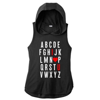 Abc Alphabet I Love You English Teacher Valentines Day Gift Ladies PosiCharge Tri-Blend Wicking Draft Hoodie Tank