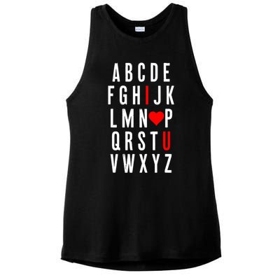 Abc Alphabet I Love You English Teacher Valentines Day Gift Ladies PosiCharge Tri-Blend Wicking Tank