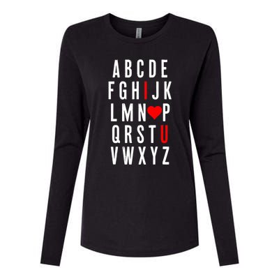 Abc Alphabet I Love You English Teacher Valentines Day Gift Womens Cotton Relaxed Long Sleeve T-Shirt