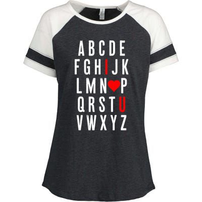 Abc Alphabet I Love You English Teacher Valentines Day Gift Enza Ladies Jersey Colorblock Tee