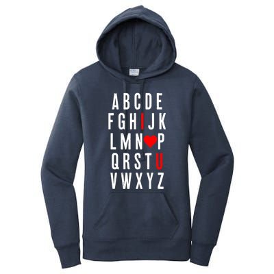 Abc Alphabet I Love You English Teacher Valentines Day Gift Women's Pullover Hoodie