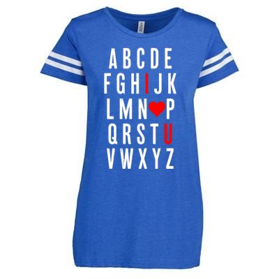 Abc Alphabet I Love You English Teacher Valentines Day Gift Enza Ladies Jersey Football T-Shirt