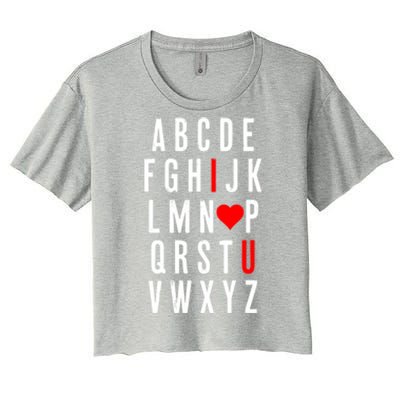 Abc Alphabet I Love You English Teacher Valentines Day Gift Women's Crop Top Tee