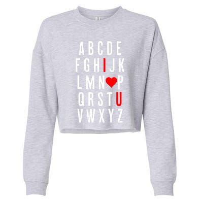 Abc Alphabet I Love You English Teacher Valentines Day Gift Cropped Pullover Crew