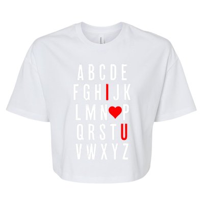 Abc Alphabet I Love You English Teacher Valentines Day Gift Bella+Canvas Jersey Crop Tee