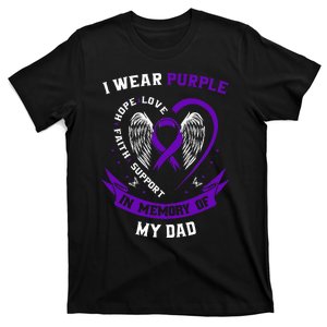 Alzheimers Awareness I Wear Purple In Memory of my Dad  T-Shirt