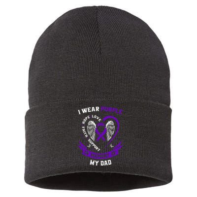 Alzheimers Awareness I Wear Purple In Memory of my Dad  Sustainable Knit Beanie