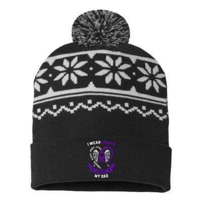 Alzheimers Awareness I Wear Purple In Memory of my Dad  USA-Made Snowflake Beanie