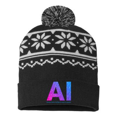 Ai Artificial Intelligence Funny Design USA-Made Snowflake Beanie