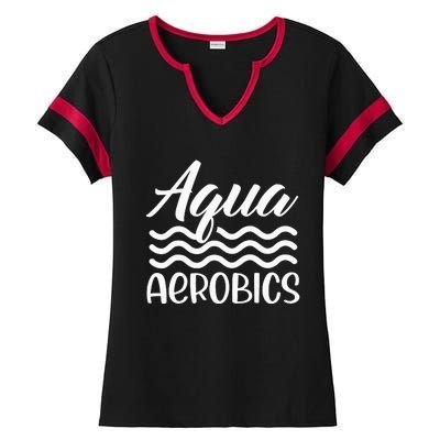 Aqua Aerobics Instructor Water Hobby Ladies Halftime Notch Neck Tee