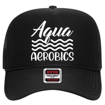 Aqua Aerobics Instructor Water Hobby High Crown Mesh Back Trucker Hat