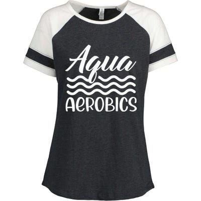 Aqua Aerobics Instructor Water Hobby Enza Ladies Jersey Colorblock Tee