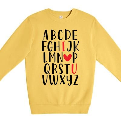 Abc Alphabet I Love You English Teacher Valentines Day Meaningful Gift Premium Crewneck Sweatshirt