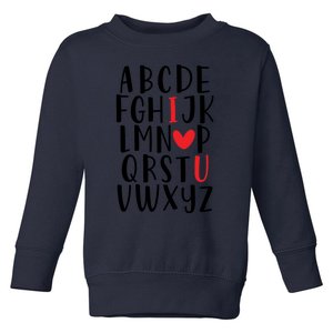 Abc Alphabet I Love You English Teacher Valentines Day Meaningful Gift Toddler Sweatshirt