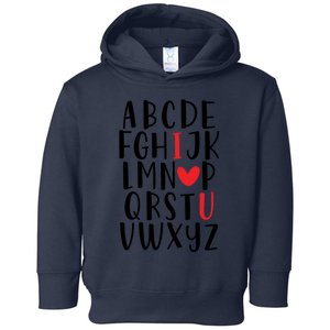 Abc Alphabet I Love You English Teacher Valentines Day Meaningful Gift Toddler Hoodie