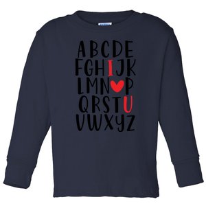 Abc Alphabet I Love You English Teacher Valentines Day Meaningful Gift Toddler Long Sleeve Shirt