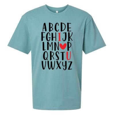 Abc Alphabet I Love You English Teacher Valentines Day Meaningful Gift Sueded Cloud Jersey T-Shirt