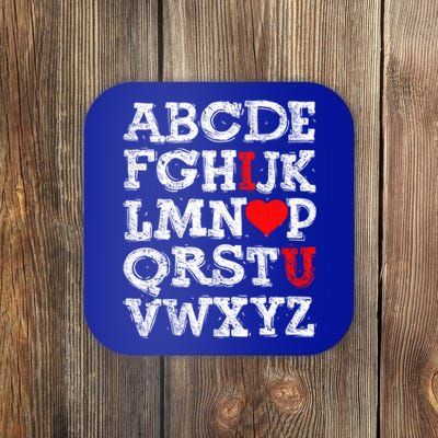 Abc Alphabet I Love You English Teachers Valentines Day Gift Coaster