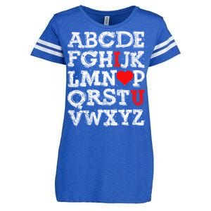 Abc Alphabet I Love You English Teachers Valentines Day Gift Enza Ladies Jersey Football T-Shirt