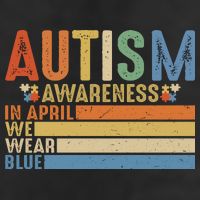 Autism Awareness In April We Wear Blue 7 Panel Mesh Trucker Snapback Hat