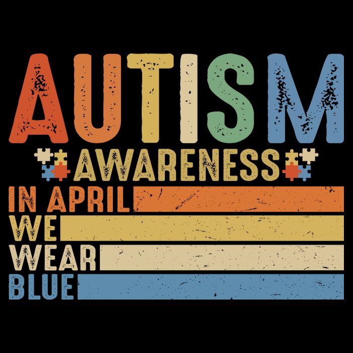 Autism Awareness In April We Wear Blue Tall T-Shirt