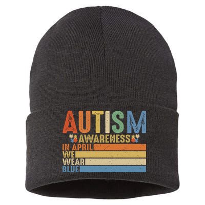Autism Awareness In April We Wear Blue Sustainable Knit Beanie