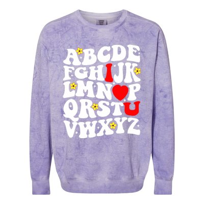 Alphabet ABC I Love You Funny Valentines Day Heart Colorblast Crewneck Sweatshirt