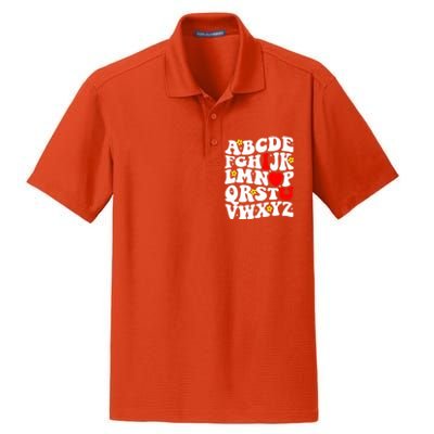 Alphabet ABC I Love You Funny Valentines Day Heart Dry Zone Grid Polo