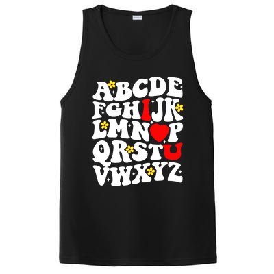 Alphabet ABC I Love You Funny Valentines Day Heart PosiCharge Competitor Tank