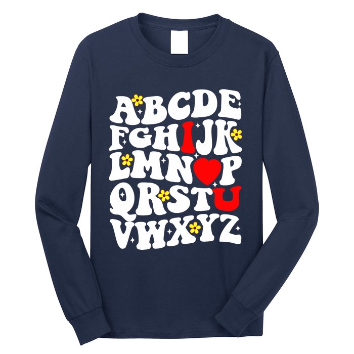 Alphabet ABC I Love You Funny Valentines Day Heart Long Sleeve Shirt