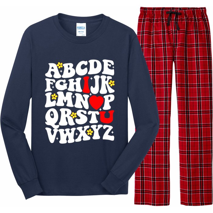 Alphabet ABC I Love You Funny Valentines Day Heart Long Sleeve Pajama Set