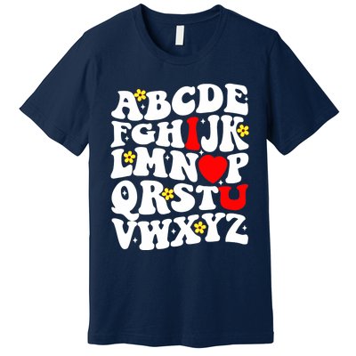 Alphabet ABC I Love You Funny Valentines Day Heart Premium T-Shirt