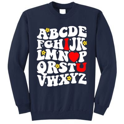 Alphabet ABC I Love You Funny Valentines Day Heart Tall Sweatshirt