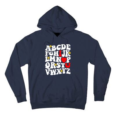 Alphabet ABC I Love You Funny Valentines Day Heart Tall Hoodie