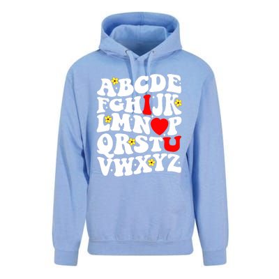 Alphabet ABC I Love You Funny Valentines Day Heart Unisex Surf Hoodie