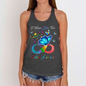 Autism Awareness I Wear Blue For Autism Family Support Women's Knotted Racerback Tank