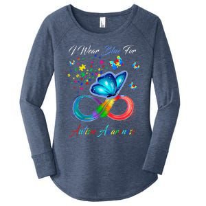 Autism Awareness I Wear Blue For Autism Family Support Women's Perfect Tri Tunic Long Sleeve Shirt