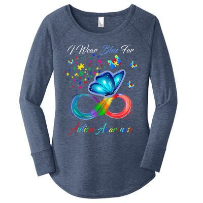 Autism Awareness I Wear Blue For Autism Family Support Women's Perfect Tri Tunic Long Sleeve Shirt