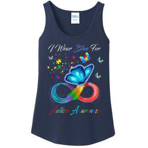 Autism Awareness I Wear Blue For Autism Family Support Ladies Essential Tank