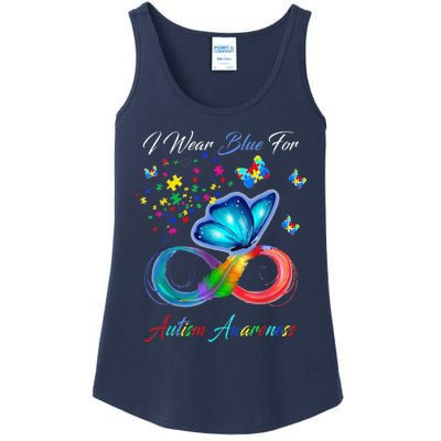 Autism Awareness I Wear Blue For Autism Family Support Ladies Essential Tank