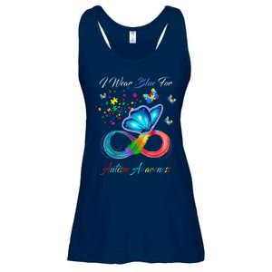 Autism Awareness I Wear Blue For Autism Family Support Ladies Essential Flowy Tank