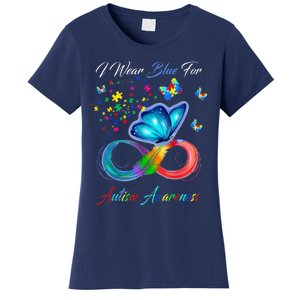 Autism Awareness I Wear Blue For Autism Family Support Women's T-Shirt