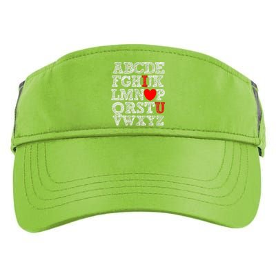 Alphabet ABC I Love You Valentines Day I Heart You Adult Drive Performance Visor