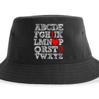 Alphabet ABC I Love You Valentines Day I Heart You Sustainable Bucket Hat