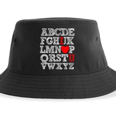 Alphabet ABC I Love You Valentines Day I Heart You Sustainable Bucket Hat