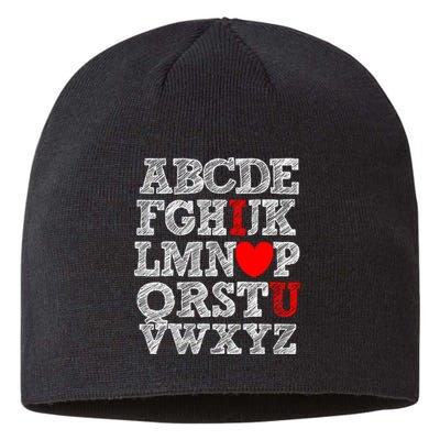 Alphabet ABC I Love You Valentines Day I Heart You Sustainable Beanie