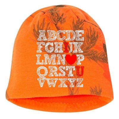 Alphabet ABC I Love You Valentines Day I Heart You Kati - Camo Knit Beanie